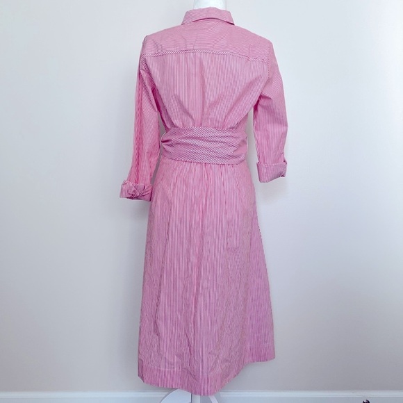 NWT J. Crew red & white striped button up dress - Picture 4 of 12